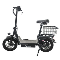 Black Electric Scooter With Seat Foldable Motorised Adults EScooter Commuter