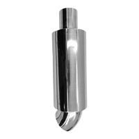 Polished Tip Exhaust Muffler Cannon 480mm Length 3" Inlet 4" Outlet