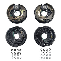 4 Pcs 10" Trailer Caravan Electric Brake Backing Plates With Park Brake Lever Fit For Alko Dexter Quality