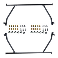 2 Pcs Front & Rear Black Steel Adjustable UTE Tub Ladder Rack Roll Bar