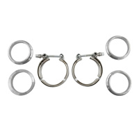 2 x 2.25" Inch V-Band Clamps 304 Stainless Steel Flange Exhaust Pipe