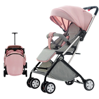 Pink Lightweight Compact Baby Stroller Pram Easy Fold Travel Easy Carry