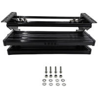 Aluminum Black Pull Out Folding Fit For RV Camper Trailer Double Caravan Step With Screws Kit